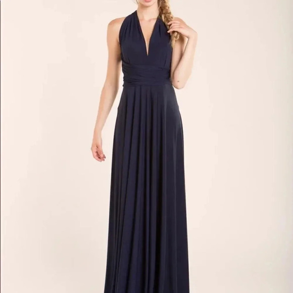 Navy Blue Infinity Multi Way Dress - Picture 2 of 16
